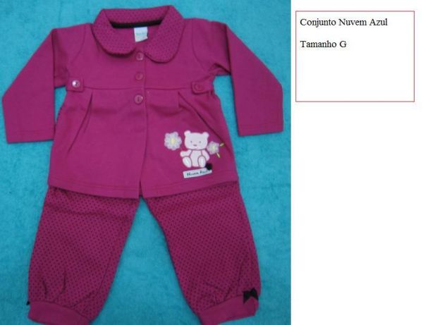 Conjunto ursinho com bolinhas
